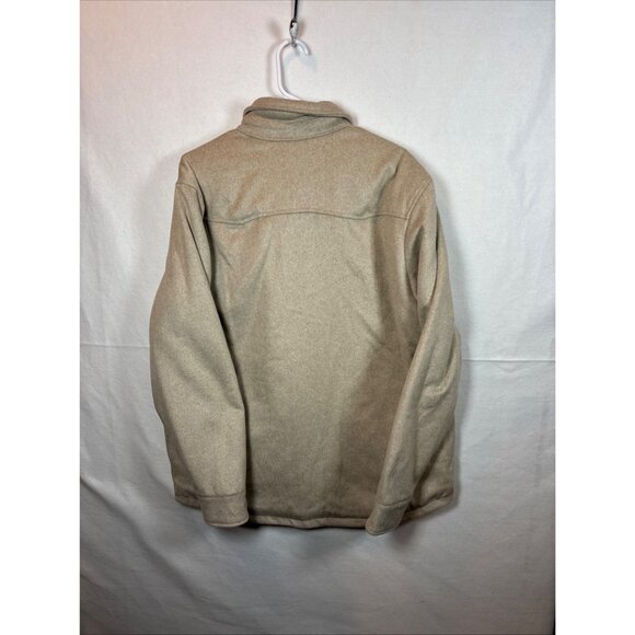 Bleeker & Broad Mens XL Beige Wool Blend Quilted Shirt Jacket - Picture 9 of 14